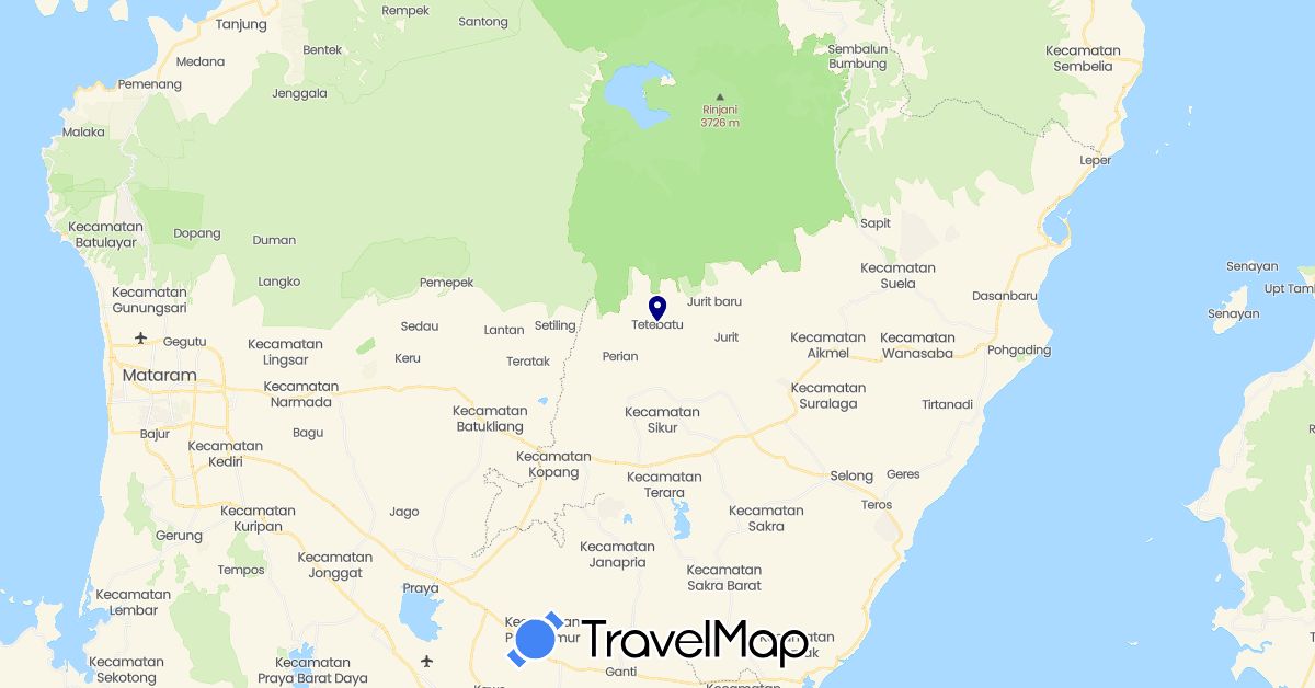 TravelMap itinerary: driving in Indonesia (Asia)